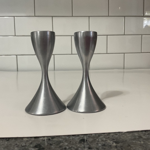VTG Umbra Silver Colour Aluminum Candlestick Holders - Picture 1 of 5